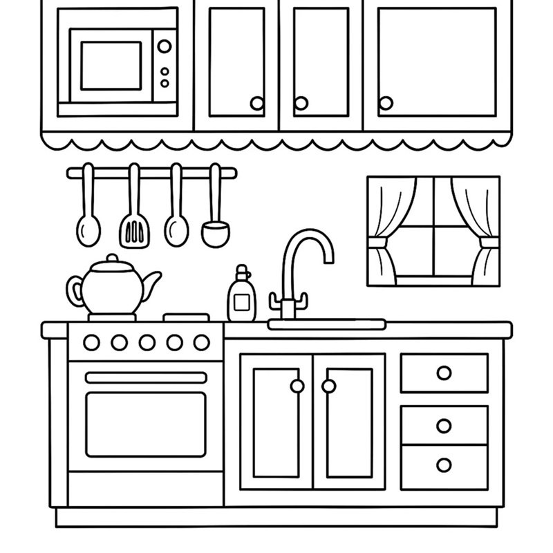 tranh tô màu đồ dùng trong gia đình 32