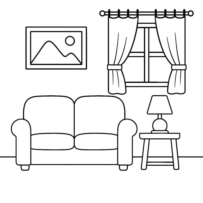 tranh tô màu đồ dùng trong gia đình 33