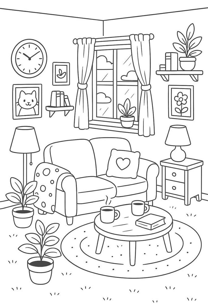 tranh tô màu đồ dùng trong gia đình 36
