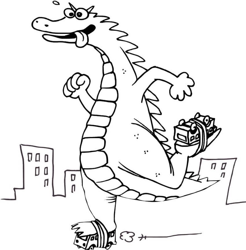 tranh tô màu godzilla 20