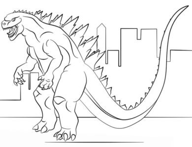 tranh tô màu godzilla 25