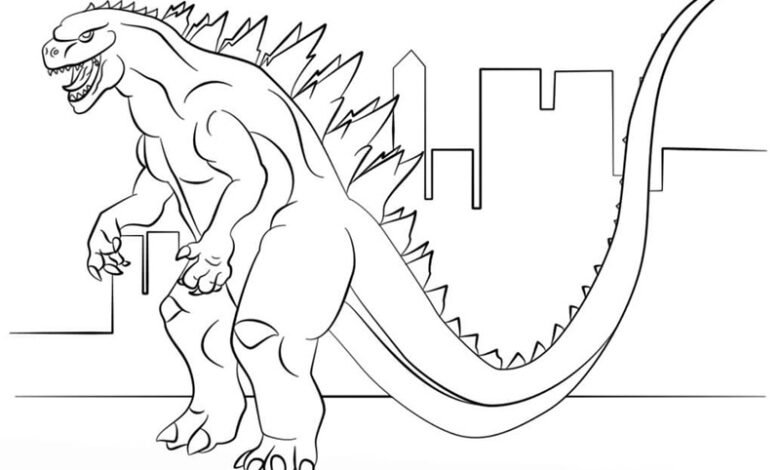 tranh tô màu godzilla 25