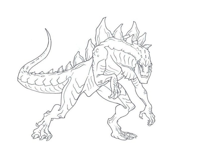 tranh tô màu godzilla 26