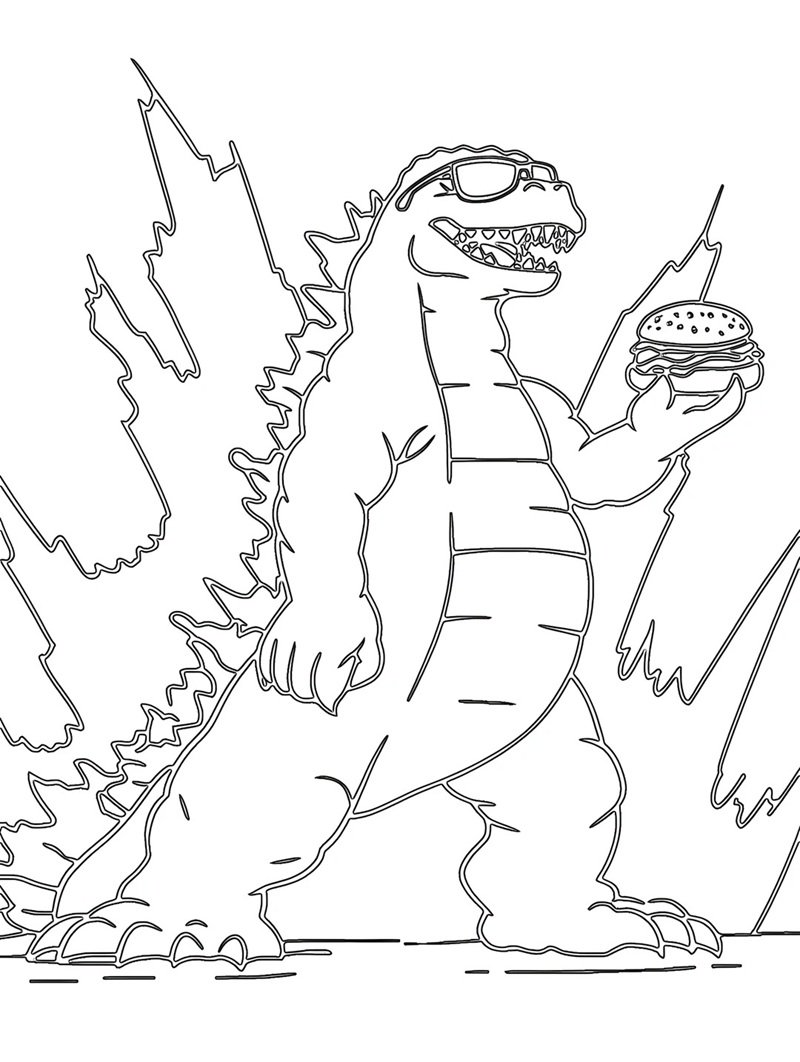 tranh tô màu godzilla 27