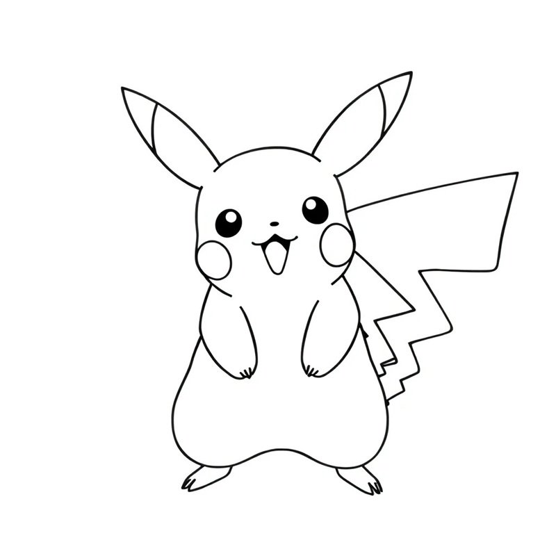 tranh tô màu pikachu dễ thương