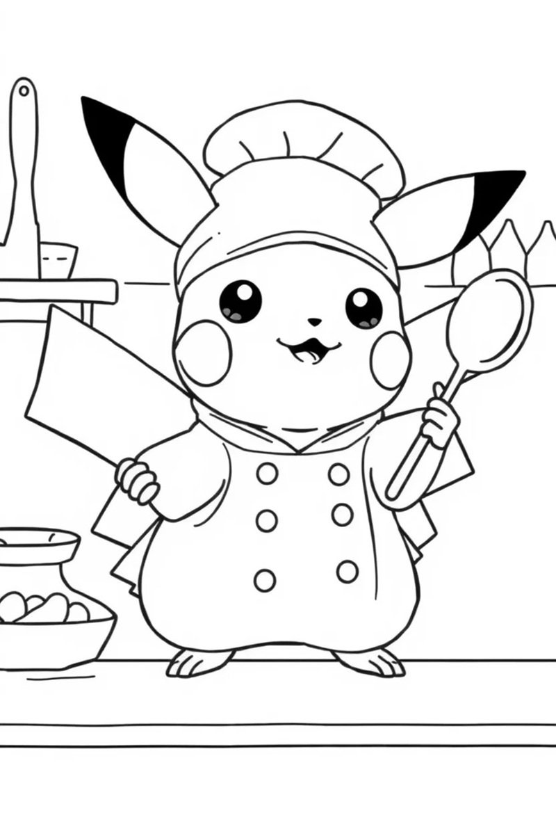 hình ảnh đáng yêu tranh tô màu pikachu