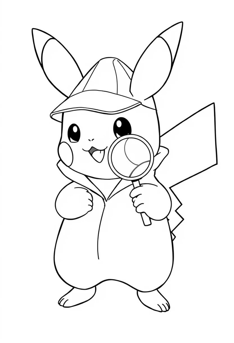 tranh Pikachu vui nhộn tranh tô màu pikachu