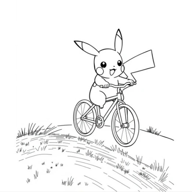 tranh tô màu pikachu siêu dễ thương