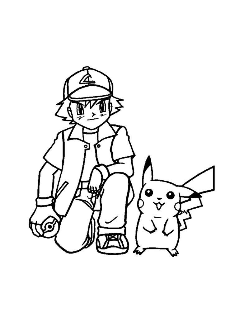 hình ảnh vui nhộn tranh tô màu pikachu