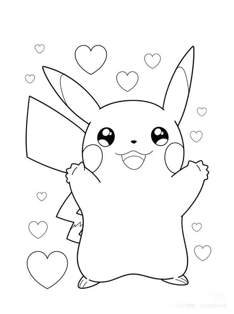 hình ảnh hoạt hình tranh tô màu pikachu