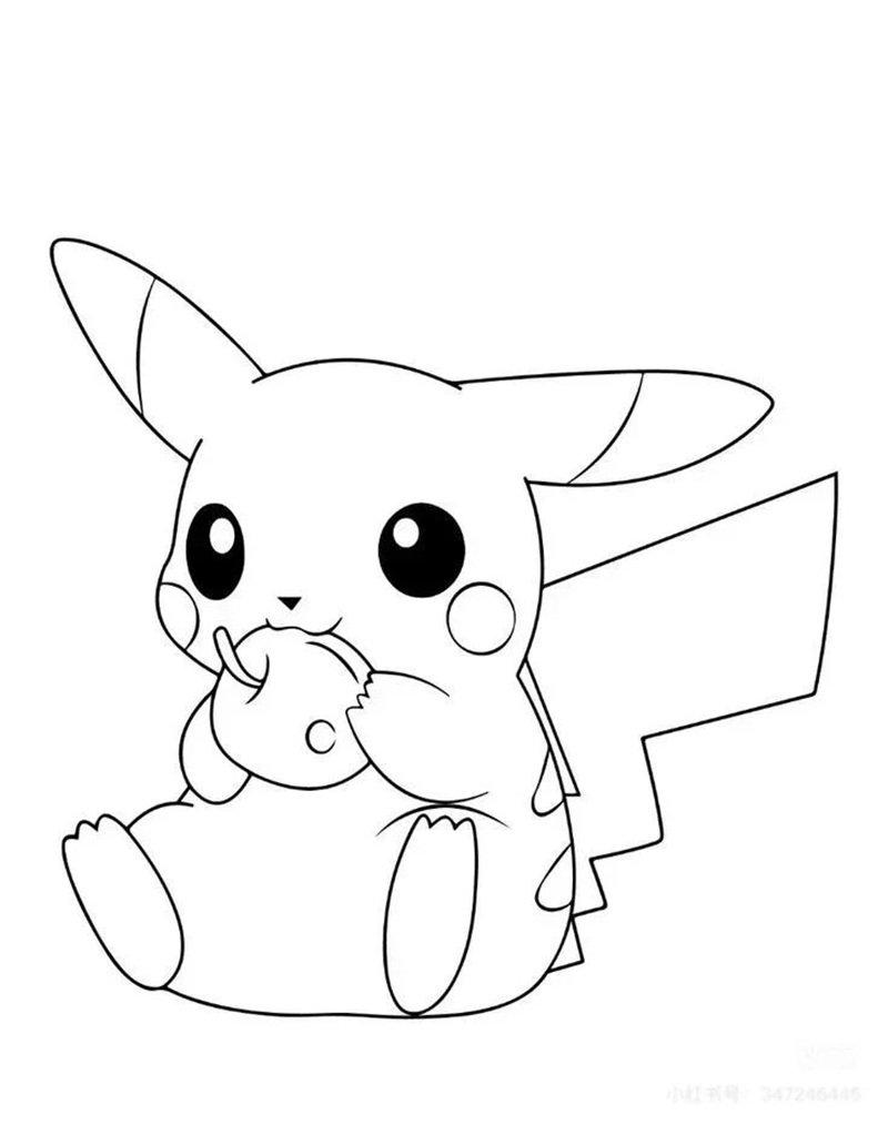 Pokemon đáng yêu tranh tô màu pikachu