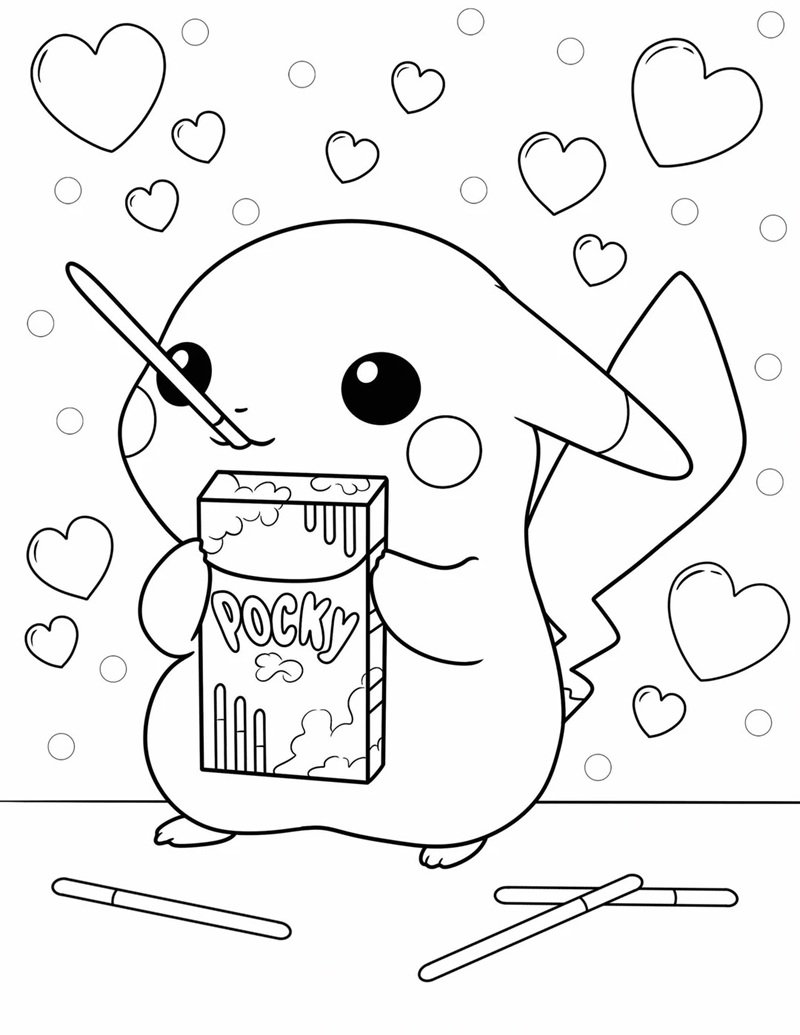 tranh Pikachu đơn giản tranh tô màu pikachu