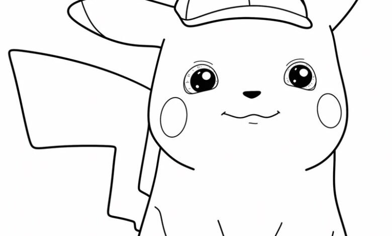 tranh tô màu pikachu 27