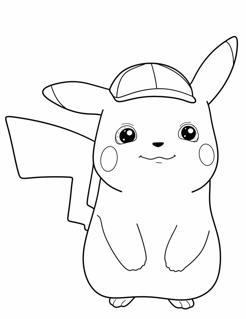 hình ảnh Pikachu cute tranh tô màu pikachu