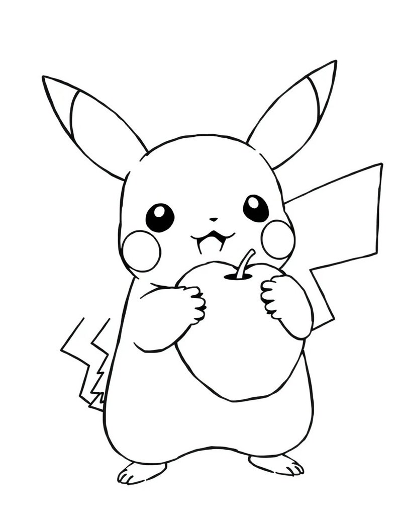 tranh tô màu pikachu sáng tạo vui nhộn