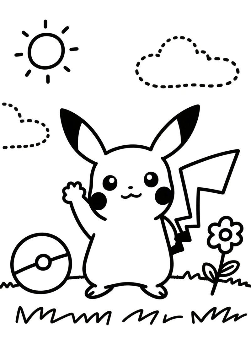 màu sắc sinh động từ tranh tô màu pikachu