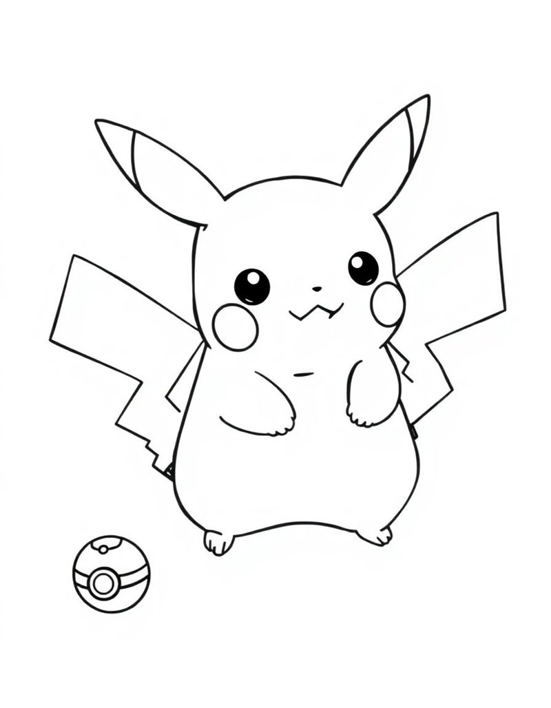 tranh tô màu pikachu 41