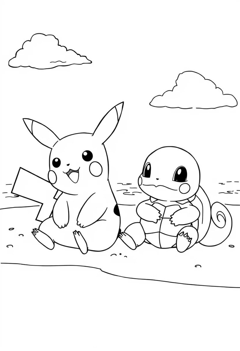 tranh tô màu pikachu cho bé