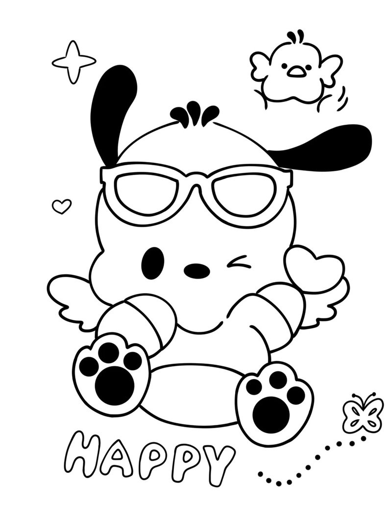 màu pastel nhẹ tranh tô màu Sanrio