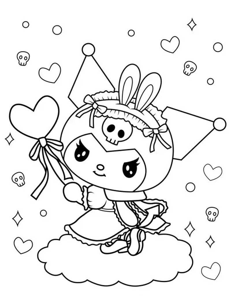 Cinnamoroll đáng yêu tranh tô màu Sanrio