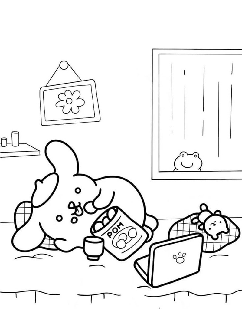 hình ảnh hoạt hình tranh tô màu Sanrio