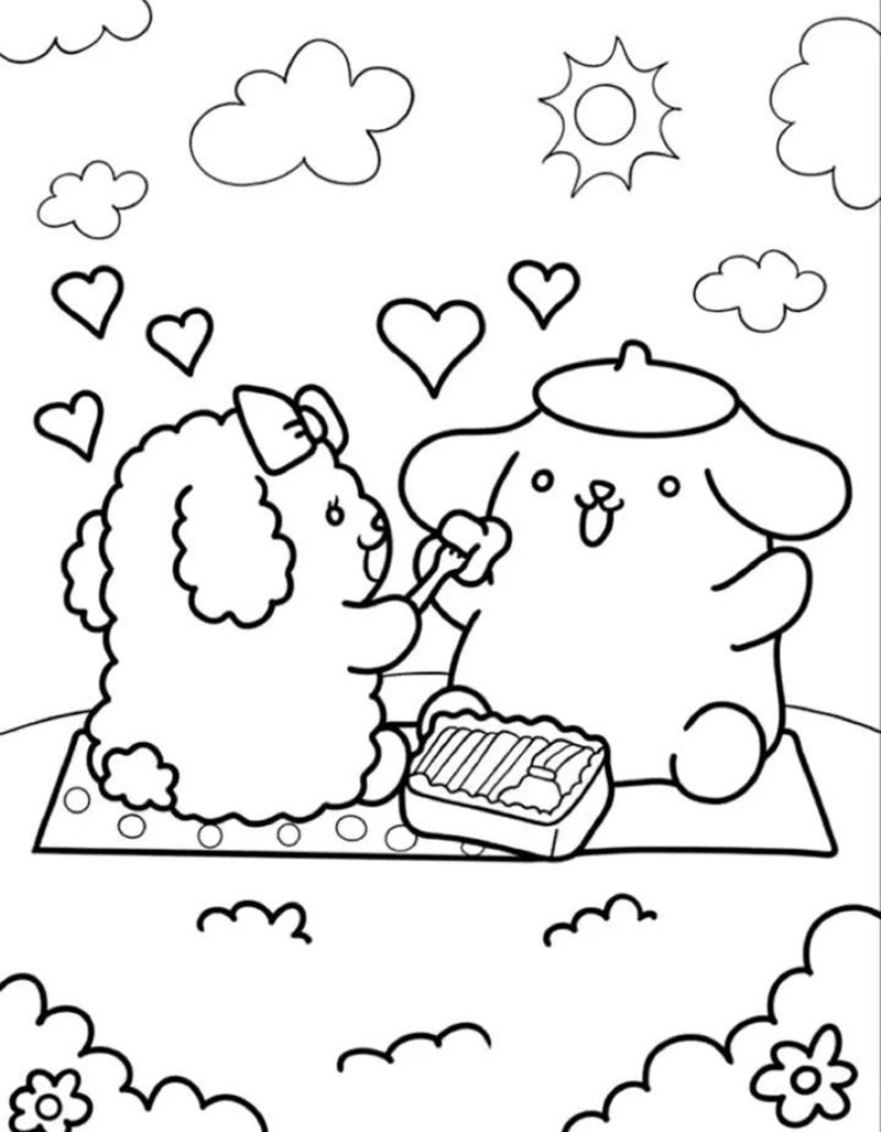 tranh tô màu Sanrio siêu cute