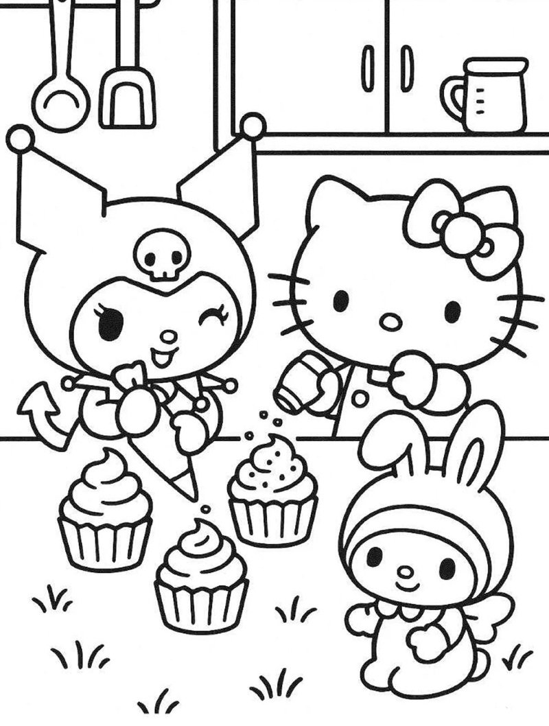 hình ảnh dễ thương tranh tô màu Sanrio