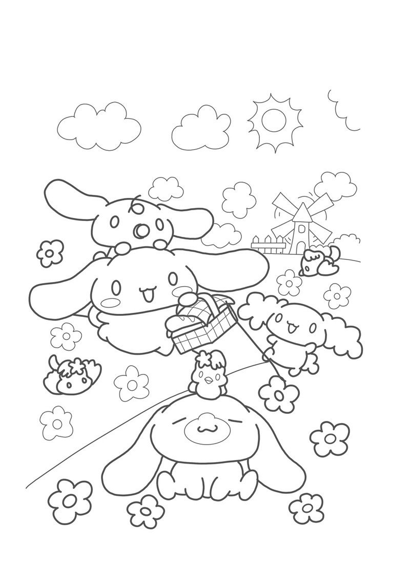 tranh tô màu Sanrio cho bé tập vẽ