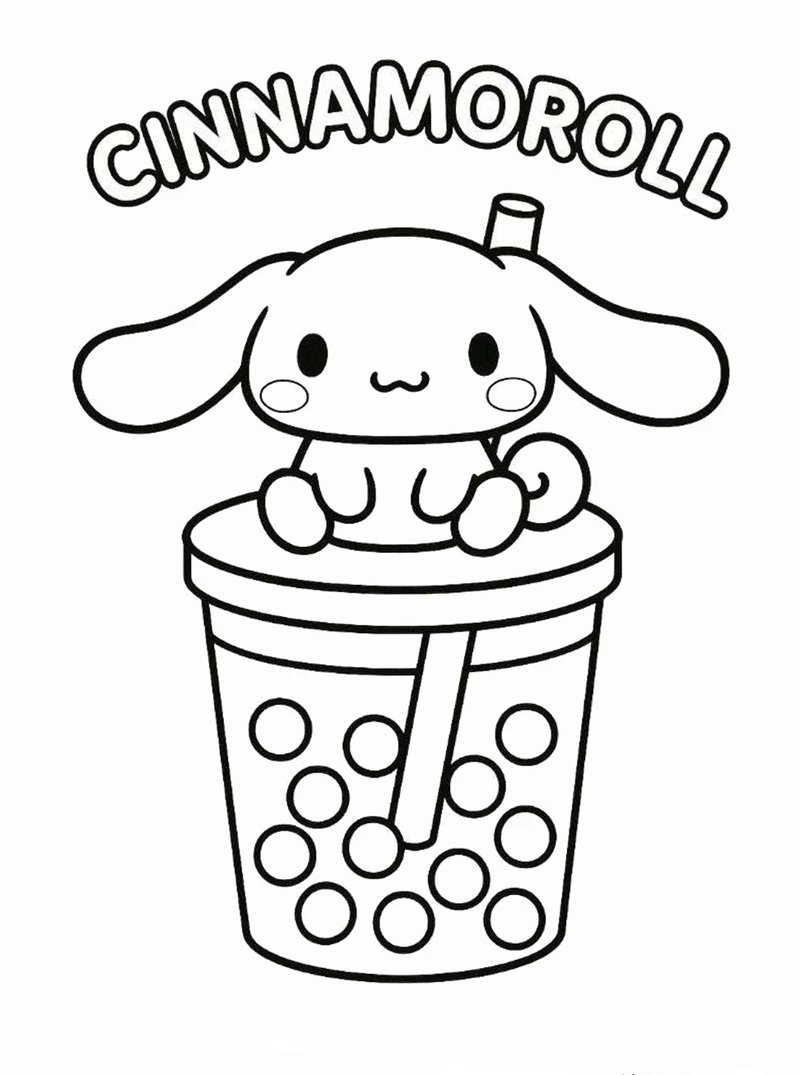 phong cách kawaii tranh tô màu Sanrio