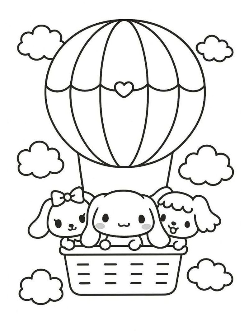 tranh hoạt hình thiếu nhi tranh tô màu Sanrio