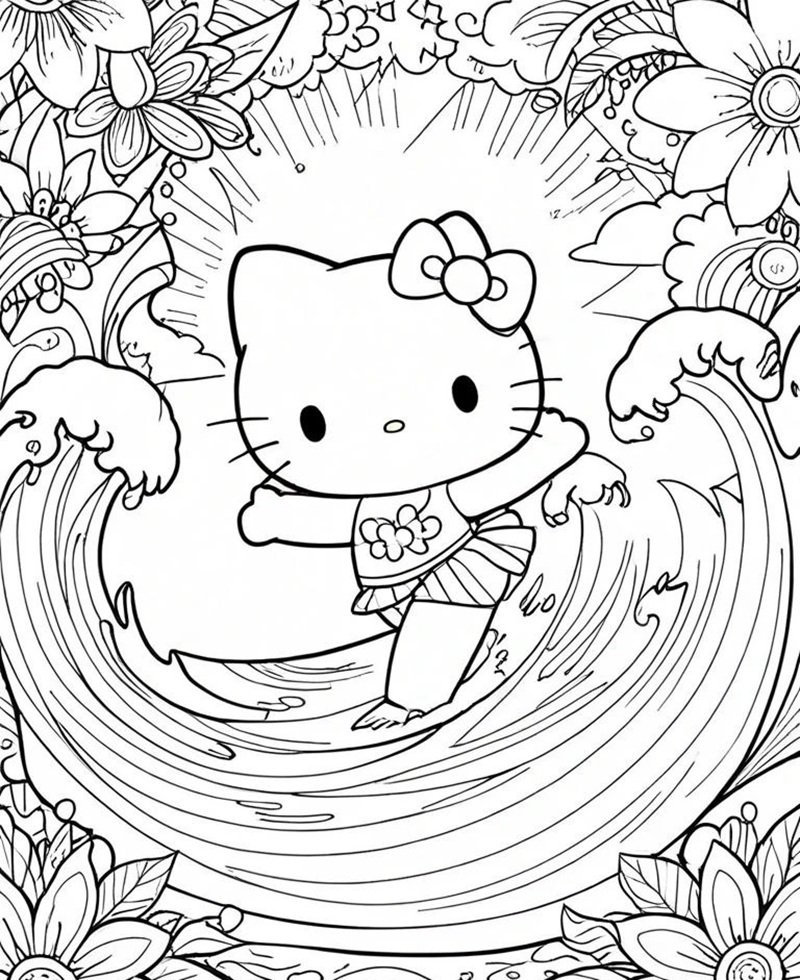 nhân vật cute tranh tô màu Sanrio