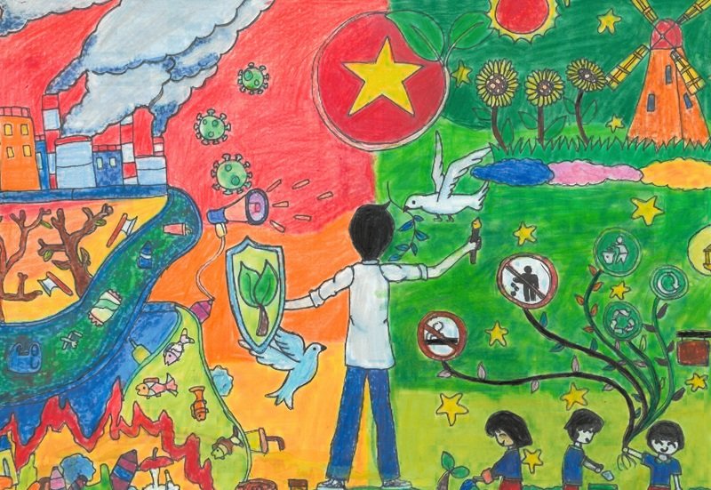 vẽ tranh tuyên truyền bảo vệ môi trường 2