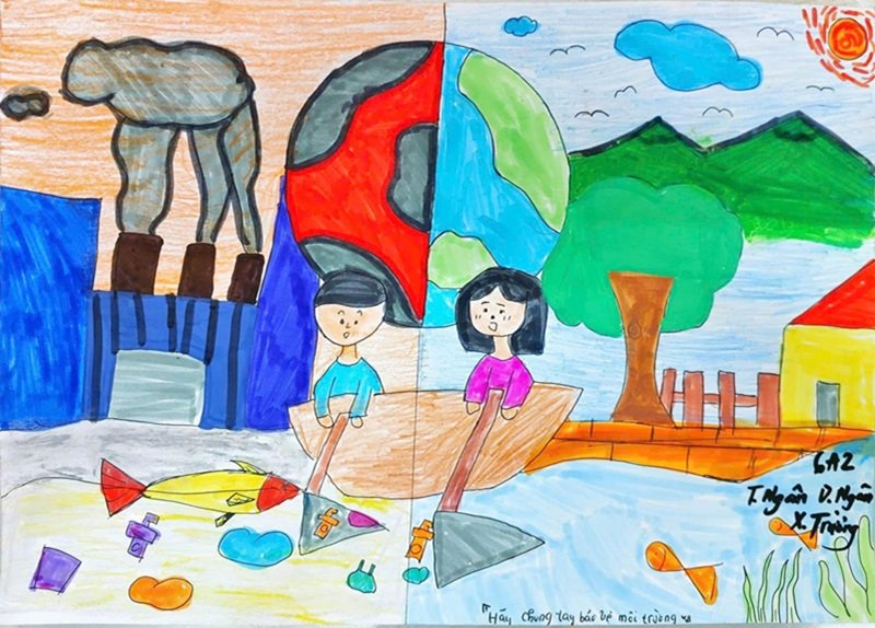 vẽ tranh tuyên truyền bảo vệ môi trường 26