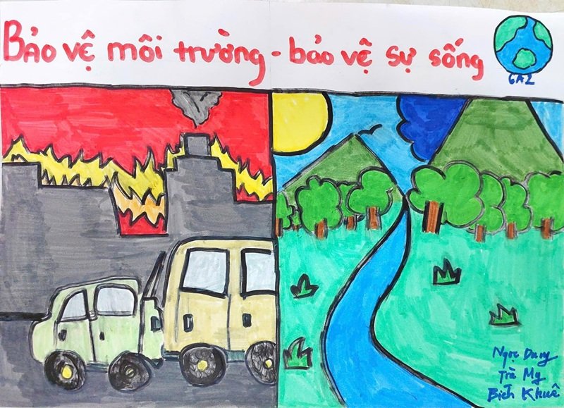 vẽ tranh tuyên truyền bảo vệ môi trường 28