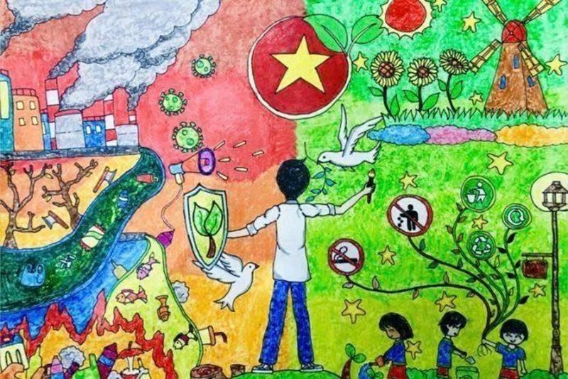 vẽ tranh tuyên truyền bảo vệ môi trường 37