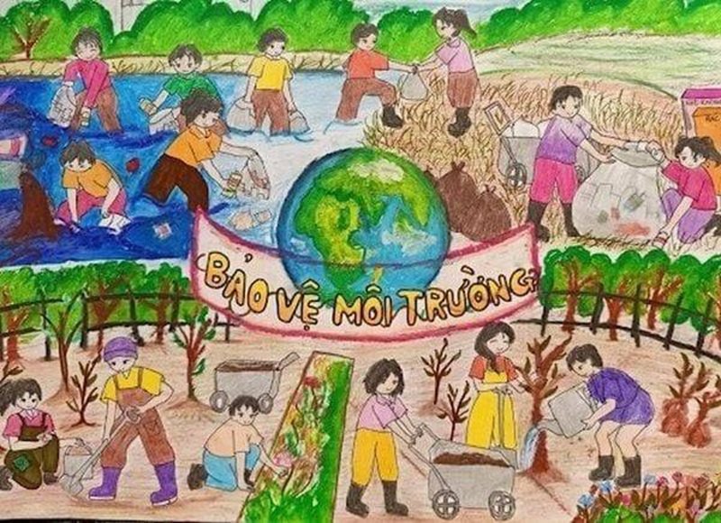 vẽ tranh tuyên truyền bảo vệ môi trường 39