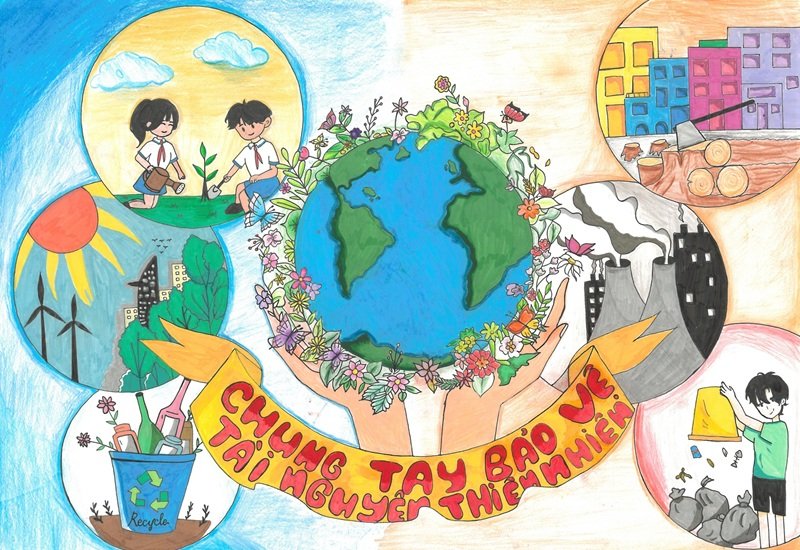 vẽ tranh tuyên truyền bảo vệ môi trường 4