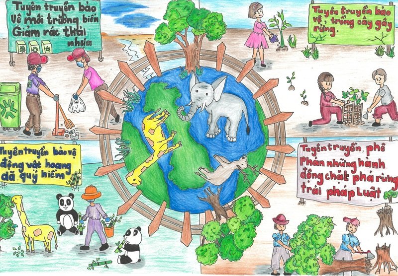 vẽ tranh tuyên truyền bảo vệ môi trường 5