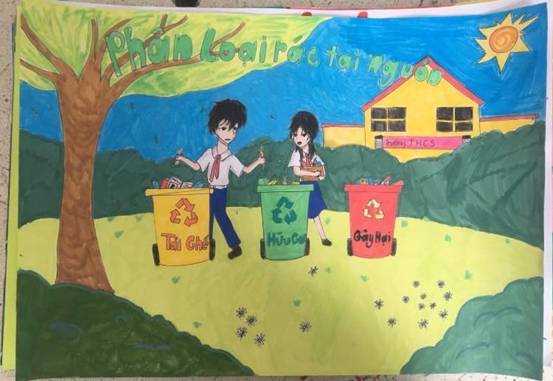 vẽ tranh tuyên truyền bảo vệ môi trường 9