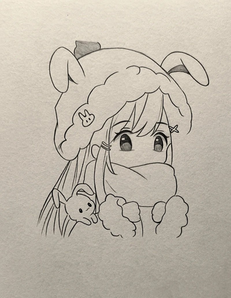 Hình vẽ anime đơn giản phong cách dễ thương nhẹ nhàng