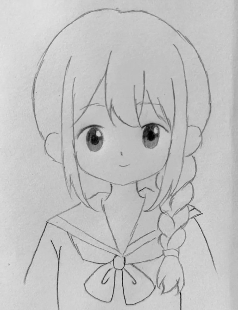 Hình vẽ anime đơn giản phong cách nghệ thuật hiện đại