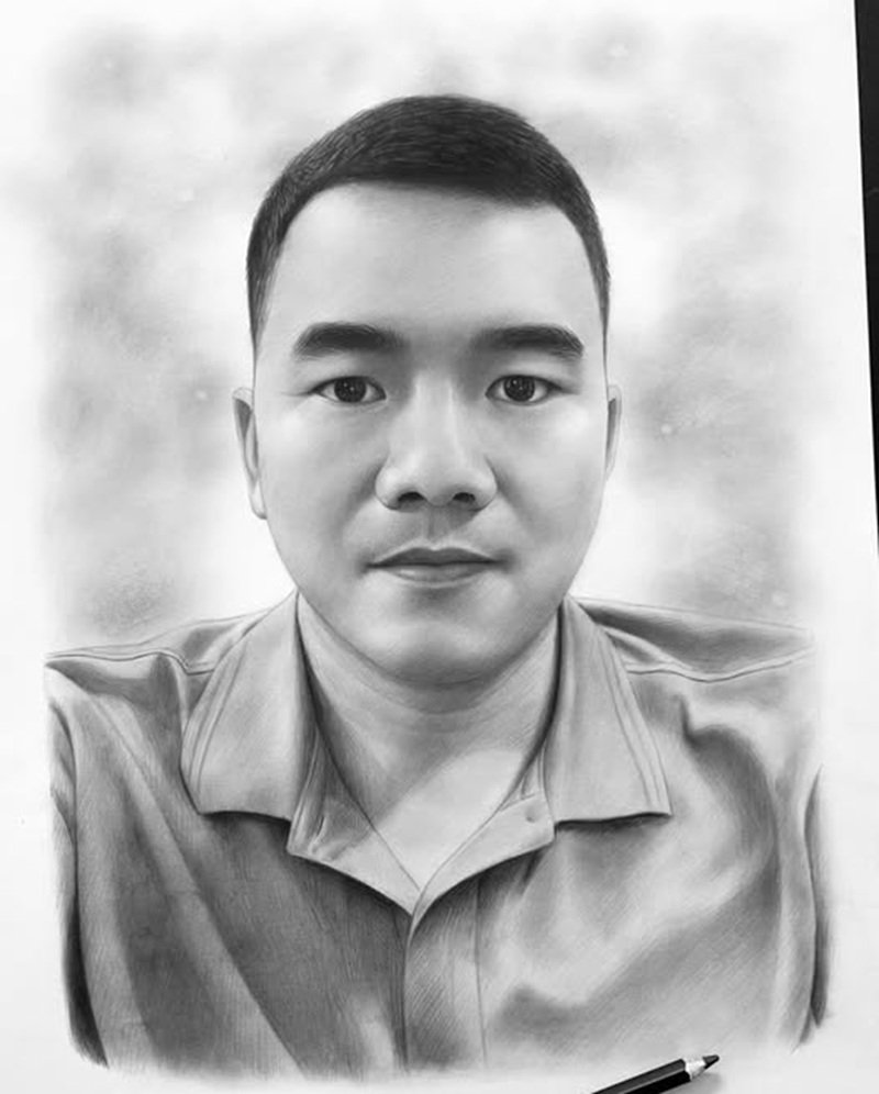Tranh chân dung nghệ thuật với bố cục hài hòa