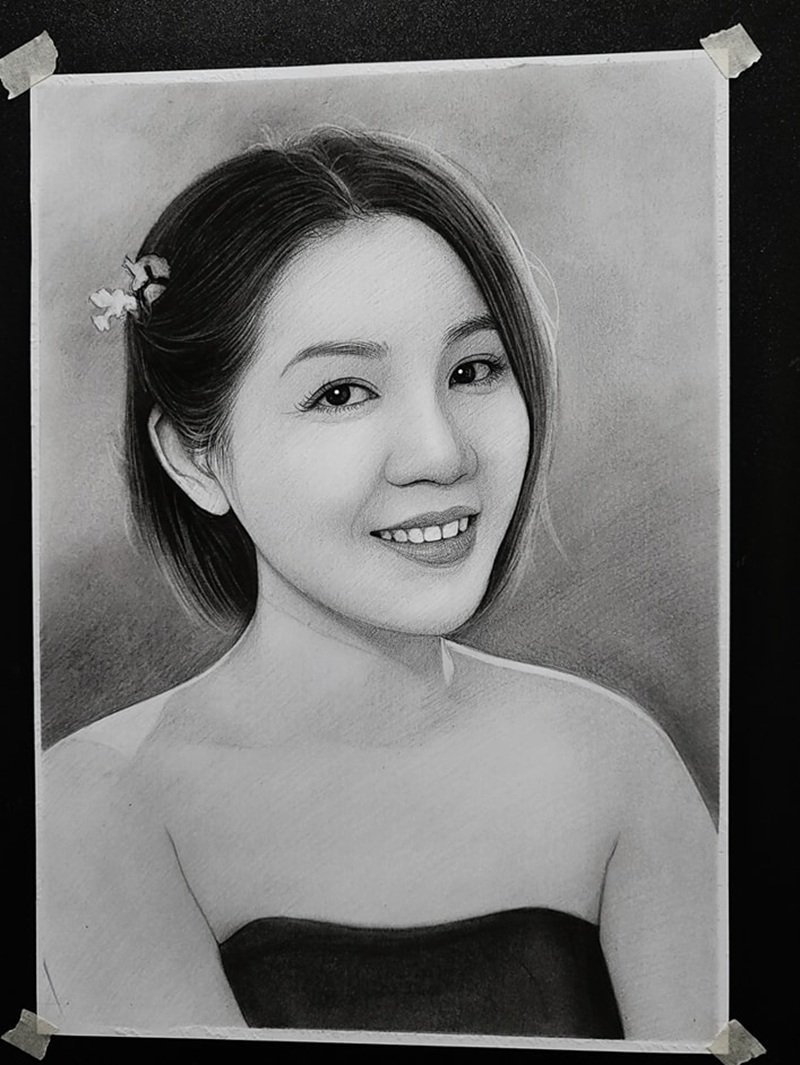 Mẫu tranh chân dung đẹp dành cho người yêu hội họa
