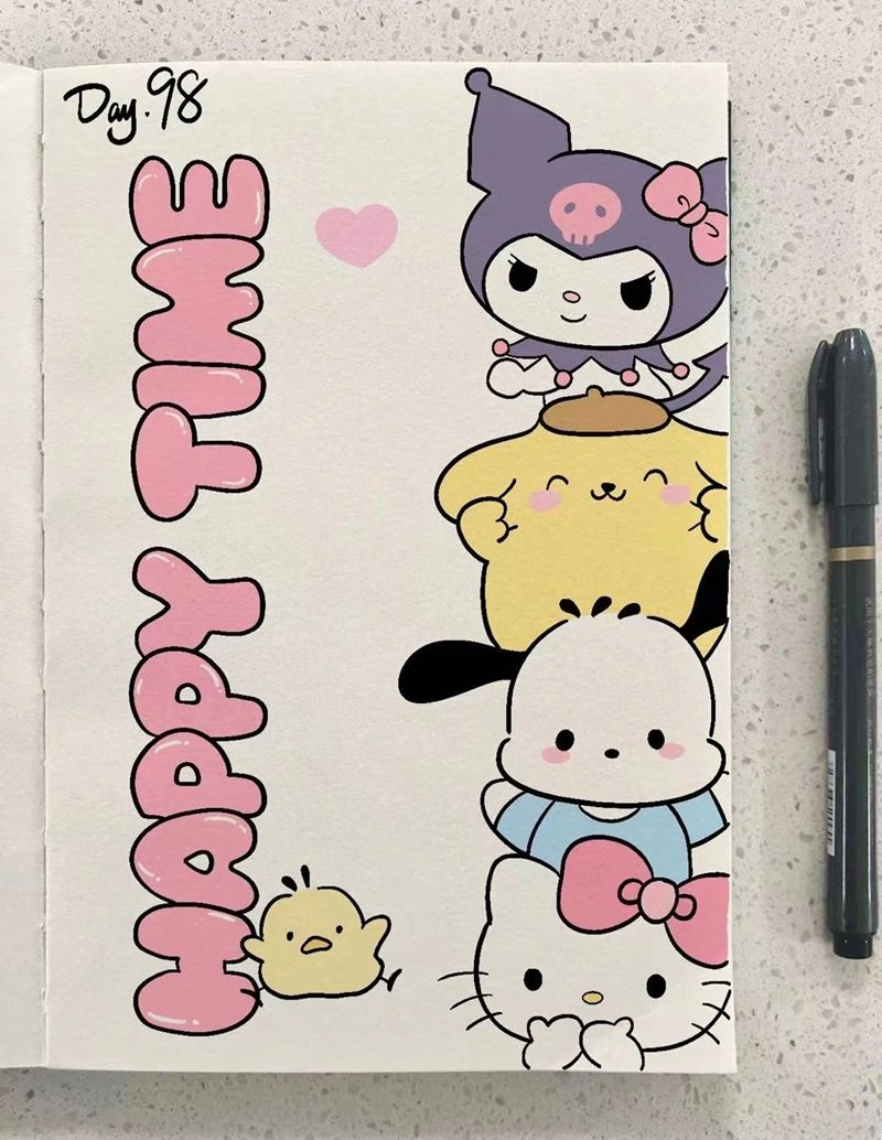 Hình minh họa đồ ăn theo tranh cute