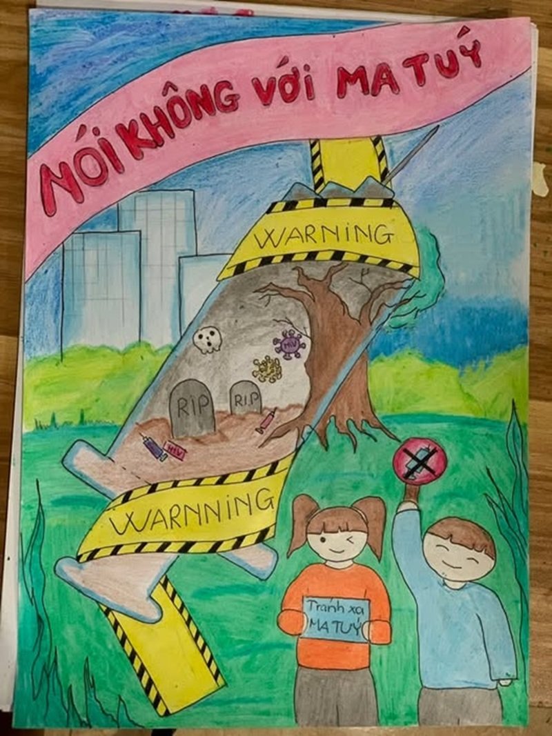 Tranh phòng chống ma túy phòng tránh nguy hiểm