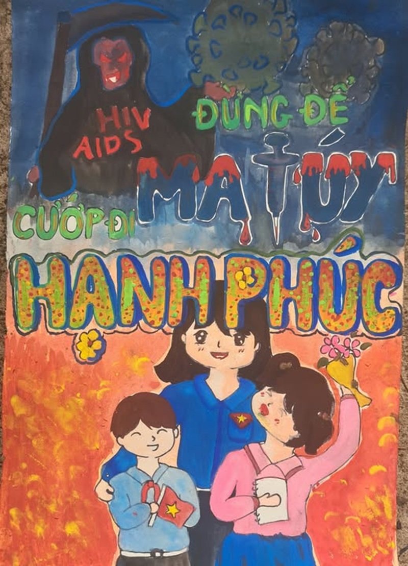 Vẽ tranh phòng chống ma túy ý nghĩa sâu sắc