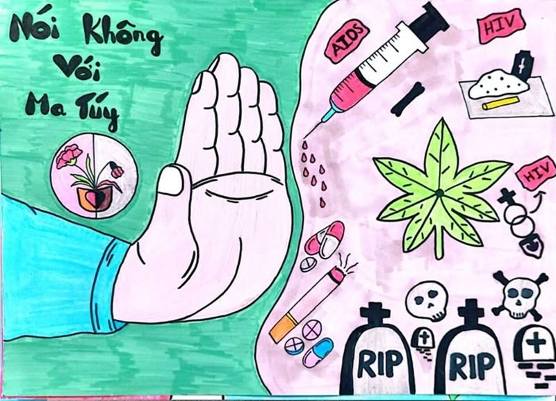 Tranh phòng chống ma túy học sinh tiểu học