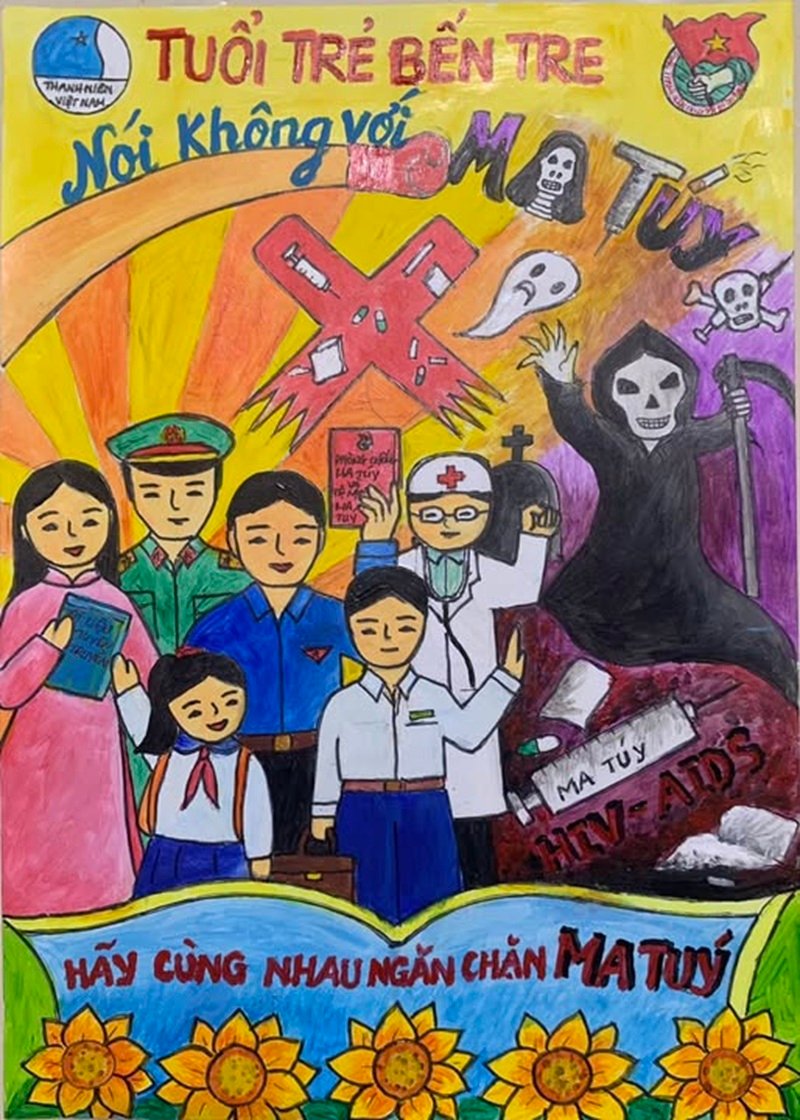 Tranh phòng chống ma túy bảo vệ thế hệ trẻ