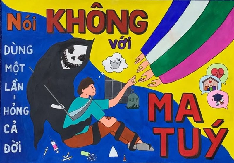 Tranh phòng chống ma túy bảo vệ tương lai