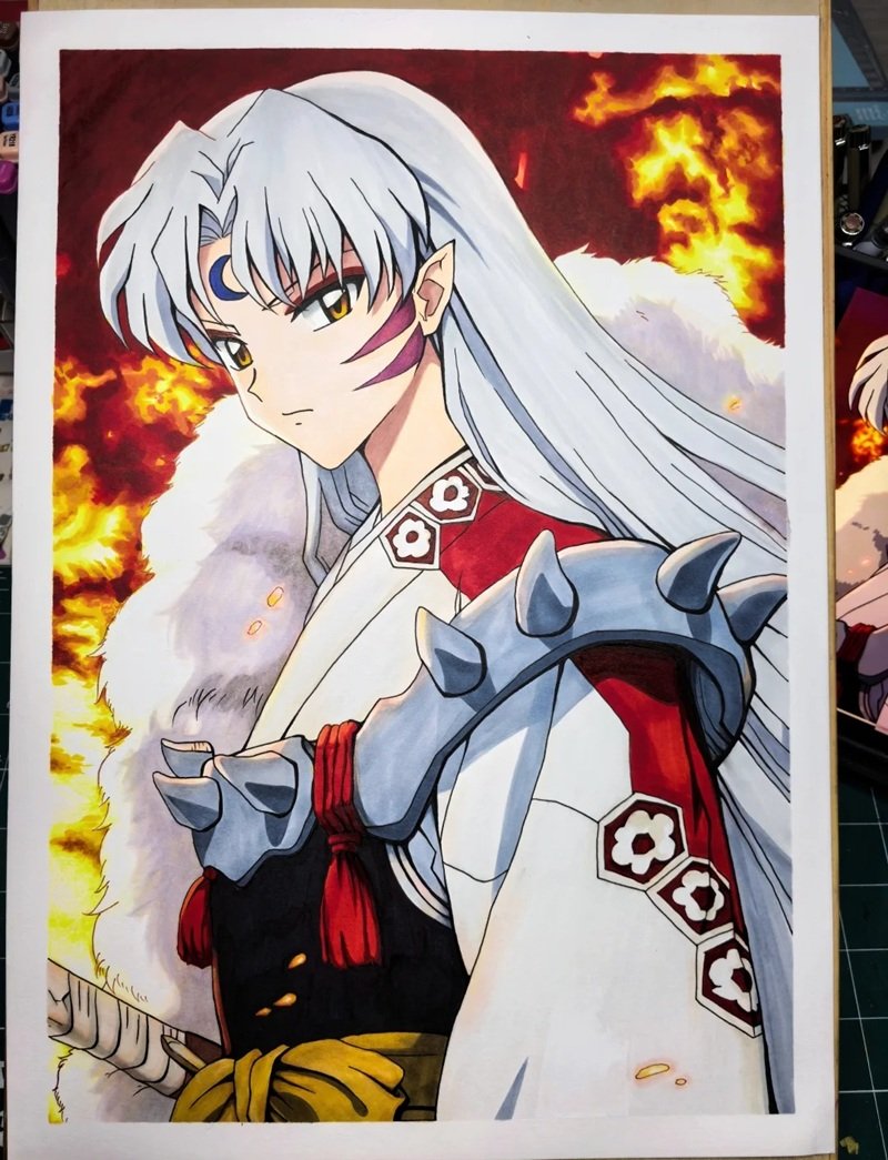 Tranh anime nam tóc đen lạnh lùng